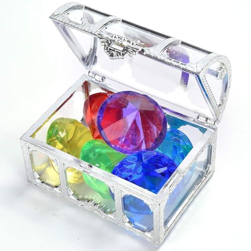 KKTONGXI Kinder Diamant Acryl Edelstein with Schachteln Spielzeug, Diamant Tauchringe für Kind Diamanten Kind Diamant Spiel Aquarien Tischdeko Party, Piraten Edelsteine für Kinder KKTONGXI Kinder Diamant Acryl Edelstein with Schachteln Spielzeug, Diamant Tauchringe für Kind Diamanten Kind Diamant Spiel Aquarien Tischdeko Party, Piraten Edelsteine für Kinder von KKTONGXI