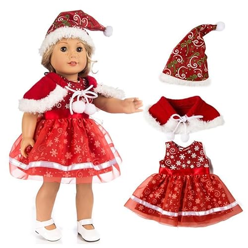 Puppe Weihnachtskleidung 3-teiliges Puppenbekleidung Weihnachtspuppenzubehör Mini-Weihnachtsmütze Kleid Weihnachts Weihnachtspuppen Zubehör für Kinder Puppe Weihnachtskleidung 3-teiliges Puppenbekleidung Weihnachtspuppenzubehör Mini-Weihnachtsmütze Kleid Weihnachts Weihnachtspuppen Zubehör für Kinder von KKTONGXI