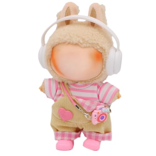 Puppenkleidung,Passende Outfit für die Plüsch Toy, DIY Kinder Geschenke,für 17cm Puppen,Plüschpuppe Nicht im Lieferumfang enthalten (Pink Stripes) von KKTONGXI