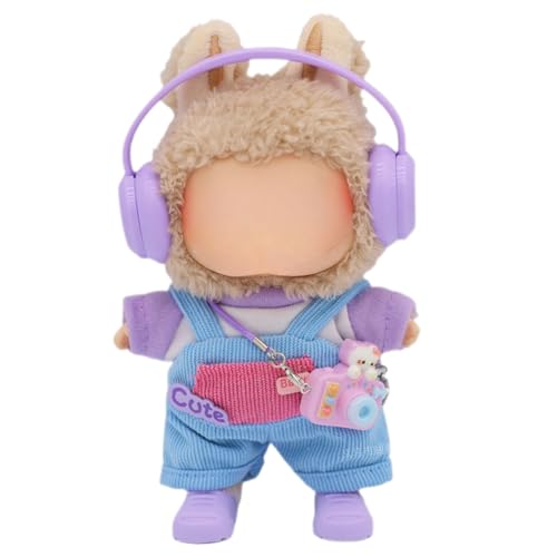 Puppenkleidung,Passende Outfit für die Plüschtier, DIY Kinder Geschenke,für 17cm Puppen (Blue Overalls),Plüschpuppe Nicht im Lieferumfang enthalten von KKTONGXI