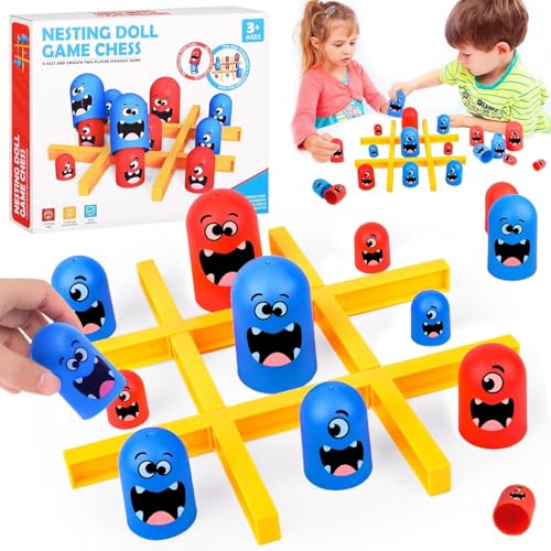 Tic Tac Toe Spiel, 2 Spieler Schachbrett Spiel,Big Eat Small Game Tic-TACS-Toe Brettspiel,Strategie Kopf an Kopf Spiele,Freundliches pädagogisches Brettspiel, Geeignete Party 2 Spieler Spielzeug von KKTONGXI