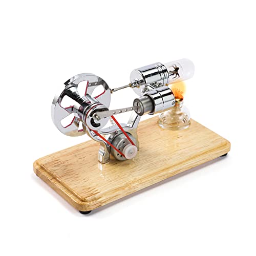 KKnoon Mini-Heißluft-Stirlingmotor-Motormodell Bunte LED-Stromgenerator Pädagogisches Wissenschafts-Kit von KKnoon