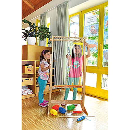 KL-Toys Riesen Webrahmen / Bodenaufsteller / Maße: 40 x 64 x 125 cm / Material: Holz, Baumwolle, Metall / für Kinder ab 3 Jahre von KL-Toys
