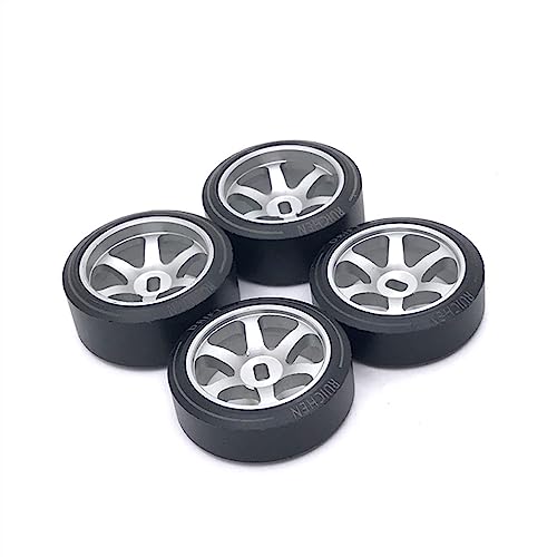 25 mm Drift-Räder für 1/28 K969 K979 K989 K999 P929 P939 284131 Iw04m Iw02 Rm02 Rm03 Dgawd MINI-Q RC Autoteile (Silber) von KLAPR