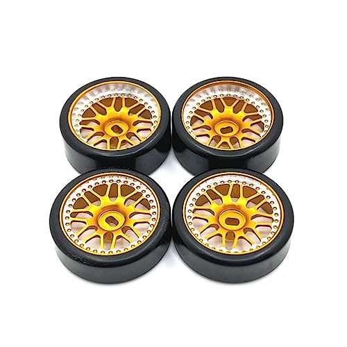 27 mm Hartplastik-Drift-Reifen, Metallfelge für Wltoys 284131 K969 K979 K989 K999 Kyosho Mini-Z 1/28 RC Auto-Upgrade-Teile (Giallo) von KLAPR