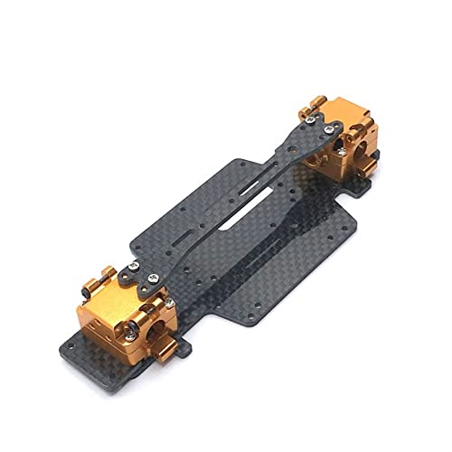 Für 1/28 284131 K979 K989 K999 RC Automotive Metall Upgrade Refit Teile, einschließlich Getriebe, Bodenplatte, Zweischichtplatte (Gold) von KLAPR