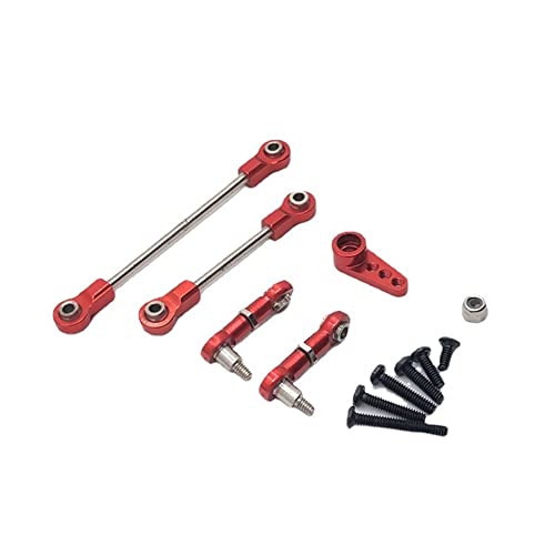 Für 284131 K969 K979 K989 K999 P929 P939 RC Automotive Allgemeine modifizierte Metallteile Upgrade Stange, Lenkstange, Lenkarm (Rosso) von KLAPR