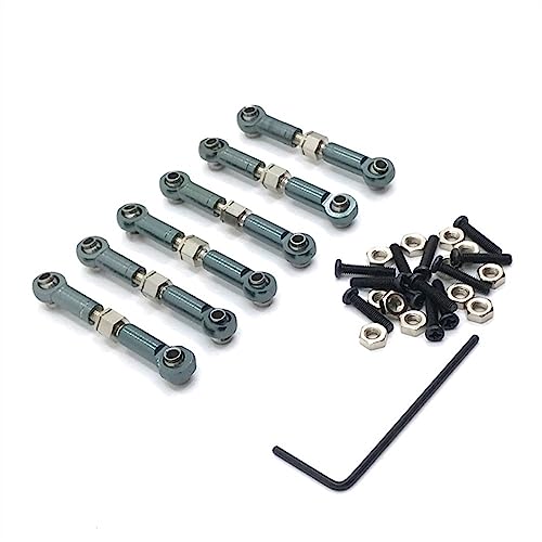 Für WLtoys 1/18 A949 A959 A969 A979 K929 RC Automobil-Metall-Upgrade-Zubehör, verstellbares Zugstangen-Modifikationszubehör (Grigio) von KLAPR