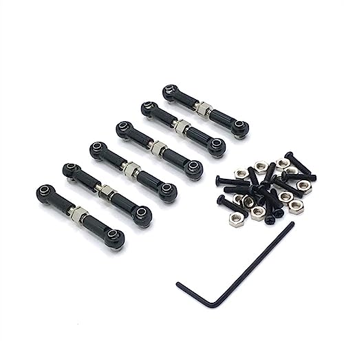 Für WLtoys 1/18 A949 A959 A969 A979 K929 RC Automotive Metall Upgrade Zubehör, Verstellbare Zugstange Modifikationszubehör (Nero) von KLAPR