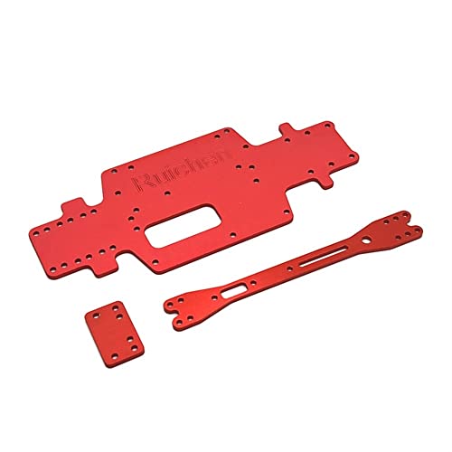 Für WLtoys 1/28 284131 K979 K989 K999 RC Automotive Allgemeine Metall-Upgrade-Teile Refit Bodenplatte, Set mit Doppelplatten, mehrfarbig (Rosso) von KLAPR