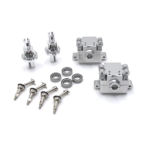 Für WLtoys 284131 K969 K989 P929 P939 RC-Auto-Modifikationsteile, Upgrade-Getriebe, Differential-Hundeknochen und andere Kits (Silber) von KLAPR