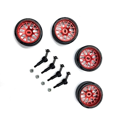 Geeignet für 284131 K969 K979 K989 K999 P929 P939 RC Auto Metall Upgrade Teile Nabenreifen High Speed Drift (Rosso) von KLAPR