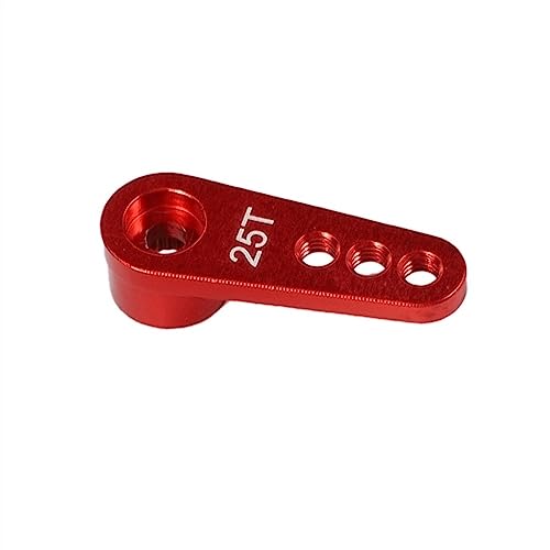 KLAPR 10 Stück 28,5 mm 25T Metall-Servoarm Servohorn für 1/10 RC Crawler Auto Boot Futaba Axial SCX10 Teile (1 Stück rot) von KLAPR