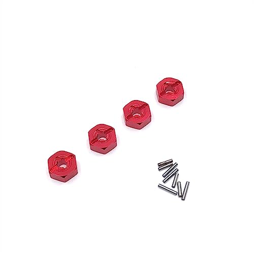 KLAPR 12 mm Synthesizer-Radnabe, sechseckiger Adapter, Upgrade für 144001 144002 1/14 124018 124019 1/12 RC Teile (Rosso) von KLAPR