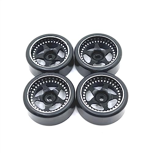 KLAPR 27 mm Hartplastik-Drift-Reifen, Metallfelge für 284131 K969 K979 K989 K999 Mini-Z 1/28 RC Car Upgrade Parts (Nero) von KLAPR