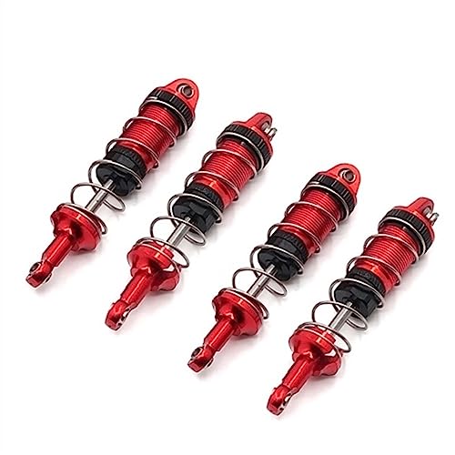 KLAPR 4 Stück Metall-Dämpfer für 16101 16102 16103 1/16 RC Autoteile Zubehör (Rosso) von KLAPR