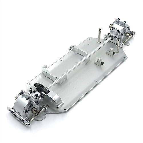 KLAPR Für 1/12 124016 124017 124018 124019 RC Car Metall Upgrade Chassis Teile, Batteriehalter, Getriebe, Getriebemontage usw. (Silber) von KLAPR