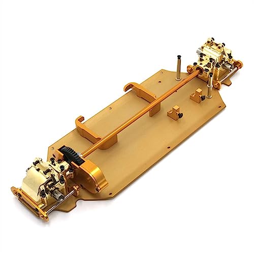 KLAPR Für 1/12 124016 124017 124018 124019 RC Car Metall Upgrade Chassis Teile, Batteriehalter, Getriebe, Montage usw. (Gold) von KLAPR