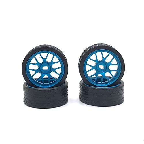 KLAPR Für 1/28 RC Auto Metall Upgrade Teile, 26,5 mm Racing Drift Racing Reifen, Auto-Umbauteile (Blau) von KLAPR