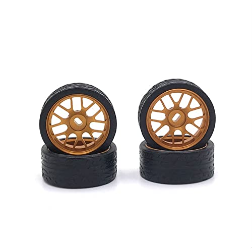 KLAPR Für 1/28 RC Auto Metall Upgrade Teile, 26,5 mm Racing Drift Racing Reifen, Auto-Umbauteile (Gold) von KLAPR