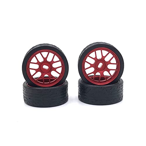 KLAPR Für 1/28 RC-Auto-Metall-Upgrade-Teile, 26,5 mm Renn-Drift-Racing-Reifen, Auto-Umbauteile (Rosso) von KLAPR