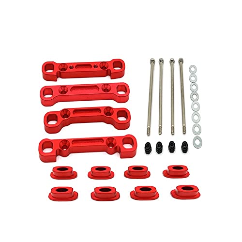 KLAPR Für 104001 104002 104072 RC Auto-Zubehör, Metall, Upgrade vorne und hinten, Schwingenbefestigungsteile (Rosso) von KLAPR