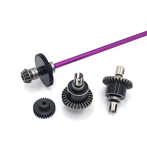 KLAPR Für 124016 124017 124018 124019 1/12 RC Auto-Upgrade-Teile, Metall-Differentialantrieb, Montagetrieb, Motorgetriebe (lila) von KLAPR