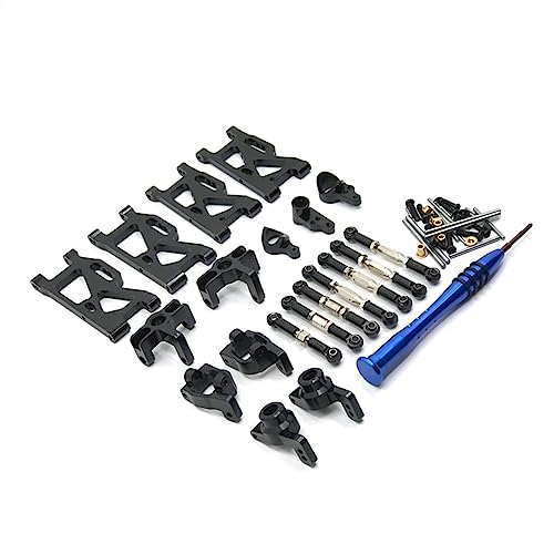 KLAPR Für 124019 124017 124016 124018 144001 144002 RC Autos, Allgemeine verbesserte und modifizierte Teile, Ganzmetall 7-teiliges Set (Nero) von KLAPR
