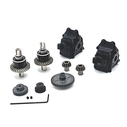 KLAPR Für 144001 124016 124019 124007 RIaarIo XDKJ-001 XDKJ-006 AM-X12 Metallgetriebe Differentialmotorgetriebe RC Auto Upgrade Teile (Nero) von KLAPR