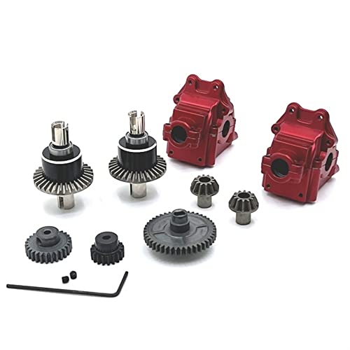 KLAPR Für 144001 124016 124019 124007 RIaarIo XDKJ-001 XDKJ-006 AM-X12 Metallgetriebe Differentialmotorgetriebe RC-Auto-Upgrade-Teile (Rosso) von KLAPR