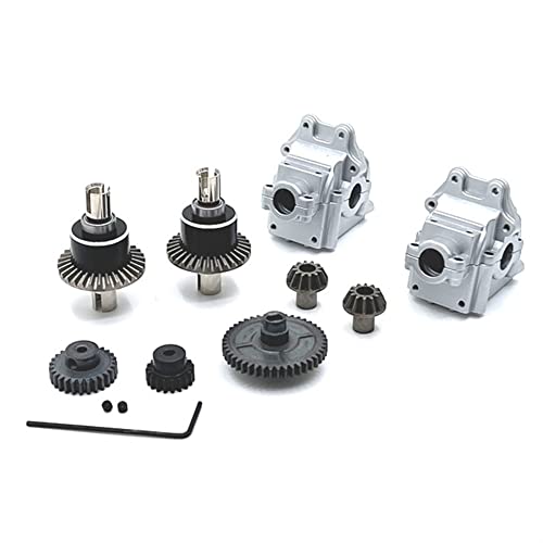 KLAPR Für 144001 124016 124019 124007 RIaarIo XDKJ-001 XDKJ-006 AM-X12 Metallgetriebe Differentialmotorgetriebe RC-Auto-Upgrade-Teile (Silber) von KLAPR