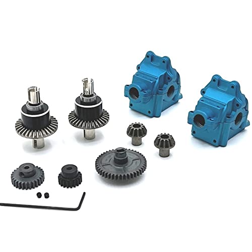 KLAPR Für 144001 124016 124019 124007 RIaarIo XDKJ-001 XDKJ-006 AM-X12 Metallgetriebe Differentialmotorgetriebe RC Auto-Upgrade-Teile (blau) von KLAPR