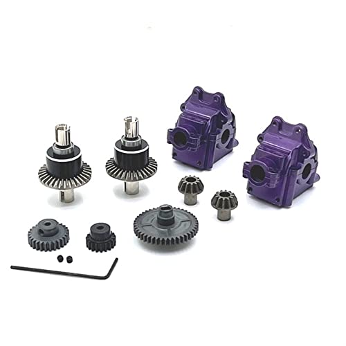 KLAPR Für 144001 124016 124019 124007 RIaarIo XDKJ-001 XDKJ-006 AM-X12 Metallgetriebe Differentialmotorgetriebe RC-Auto-Upgrade-Teile (lila) von KLAPR