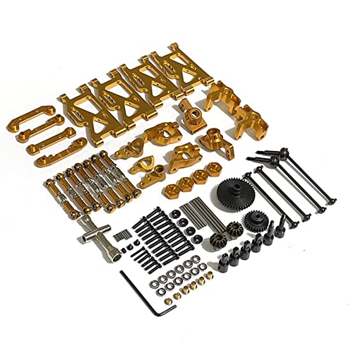 KLAPR Für 144001 144002 124016 124017 124018 124019 RC Car Metallteile Vordere und Hinterarme 1250, Koaxialkomponente 1315 Kit (Giallo) von KLAPR