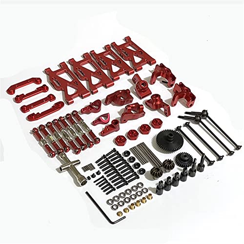 KLAPR Für 144001 144002 124016 124017 124018 124019 RC Car Metallteile vorne und hinten Arme 1250, Koaxialkomponente 1315 Kit (Rosso) von KLAPR