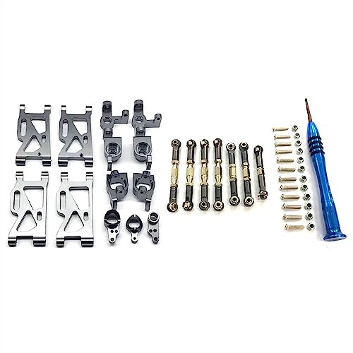 KLAPR Für 144001 144002 144010 124017 124018 124019 124007 Metall-Upgrade-Teile-Kit Querlenker, Lenkblock, RC-Auto-Zubehör (Titan) von KLAPR
