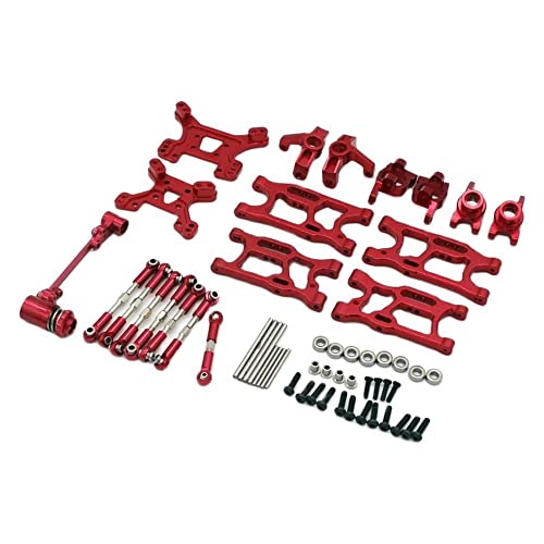 KLAPR Für 144001 144002 144010 124017 124019 1/14 1/12 RC Lenkarm Lenkbecher Hinterradsitzbezug Metallteile (Rosso) von KLAPR