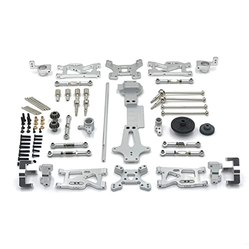 KLAPR Für 144001 144010 144002 RC-Auto-Metallmodifikationszubehör, Upgrade, Schwenkarm, Modifikationsteile für den zweiten Stock (Silber) von KLAPR