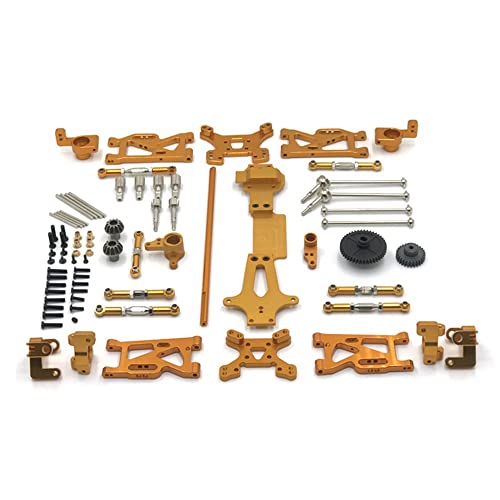 KLAPR Für 144001 144010 144002 RC-Auto-Metallmodifikationszubehör, Upgrade, Schwenkarm, Modifikationsteile im zweiten Stock (Gold) von KLAPR
