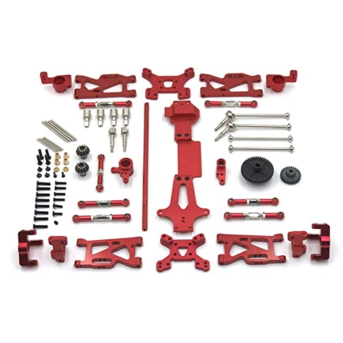 KLAPR Für 144001 144010 144002 RC Car Metallmodifikationszubehör, Upgrade, Schwenkarm, Modifikationsteile für den zweiten Stock (Rosso) von KLAPR