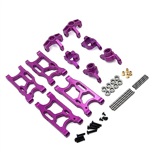KLAPR Für 144010 144001 144002 124017 124016 124018 124019, 1/14 RC Auto, Metall Upgrade, Verschleißteile Modifikation, 5-teiliges Set (lila) von KLAPR
