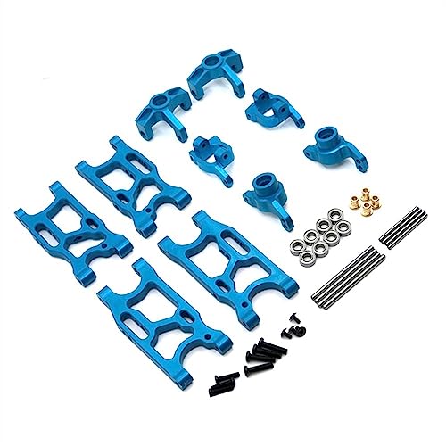 KLAPR Für 144010 144001 144002 124017 124016 124018 124019, 1/14 RC Auto, Metall Upgrade, Verschleißteile Modifikation 5-teiliges Set (Blau) von KLAPR