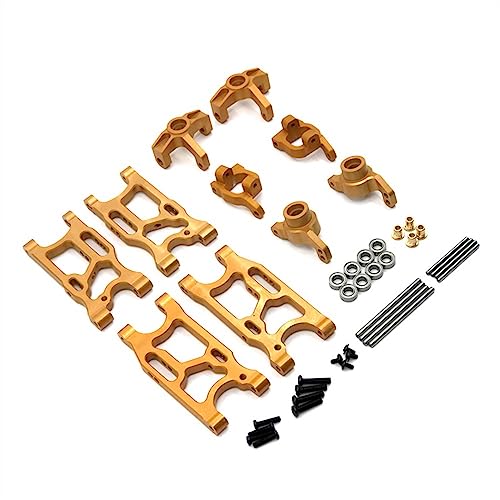 KLAPR Für 144010 144001 144002 124017 124016 124018 124019, 1/14 RC Auto, Metall Upgrade, Verschleißteile Modifikation 5-teiliges Set (Gold) von KLAPR