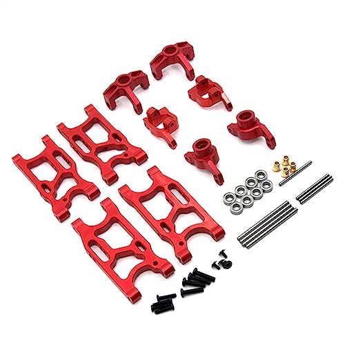 KLAPR Für 144010 144001 144002 124017 124016 124018 124019, 1/14 RC Auto, Metall Upgrade, Verschleißteile Modifikation 5-teiliges Set (Rosso) von KLAPR