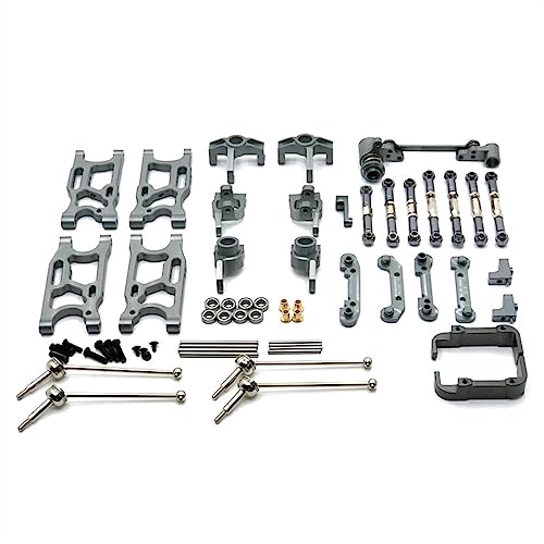 KLAPR Für 144010 144001 144002 124017 124016 124018 124019 RC Car Metall Upgrade Teile, modifiziertes 12-teiliges Set (Grigio) von KLAPR