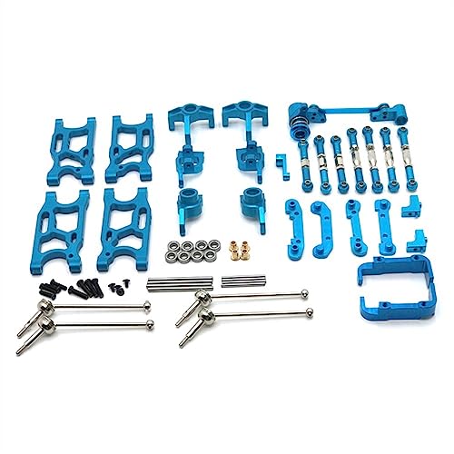 KLAPR Für 144010 144001 144002 124017 124016 124018 124019 RC Car Metall Upgrade Teile, modifiziertes 12-teiliges Set (blau) von KLAPR