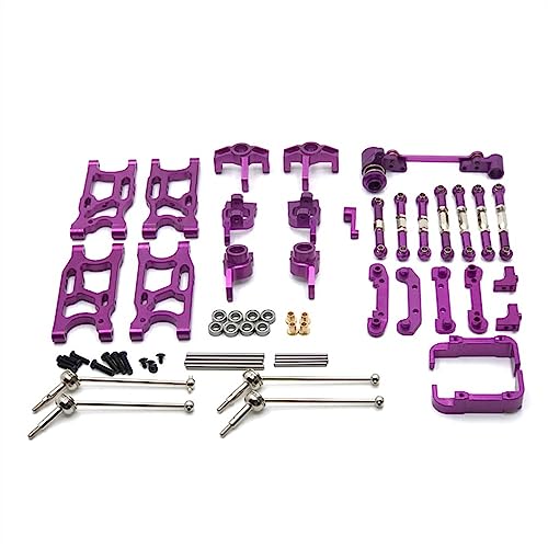 KLAPR Für 144010 144001 144002 124017 124016 124018 124019 RC Car Metall Upgrade Teile, modifiziertes 12-teiliges Set (lila) von KLAPR