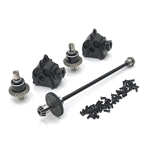 KLAPR Für 144010 144001 144002 RC Car Metallmodifikationsteile, Getriebe, Differential, Antriebswelle, Getriebe, etc. Montageteile (Nero) von KLAPR