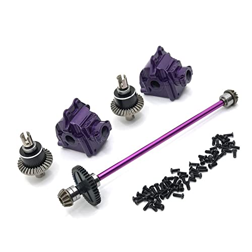 KLAPR Für 144010 144001 144002 RC Car Metallmodifikationsteile, Getriebe, Differential, Antriebswelle, Getriebe, etc. Montageteile (lila) von KLAPR