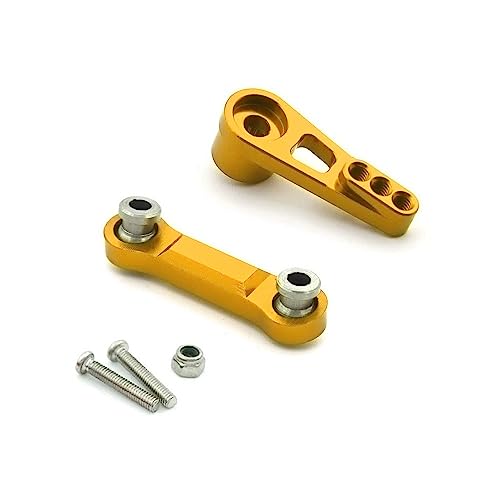 KLAPR Für 184011 A949 A959 A969 A979 K929 A959-B A979-B 2 Stück Metall-Lenk-Servoarm-Servostange 1/18 RC Auto Upgrade-Teile (Giallo) von KLAPR